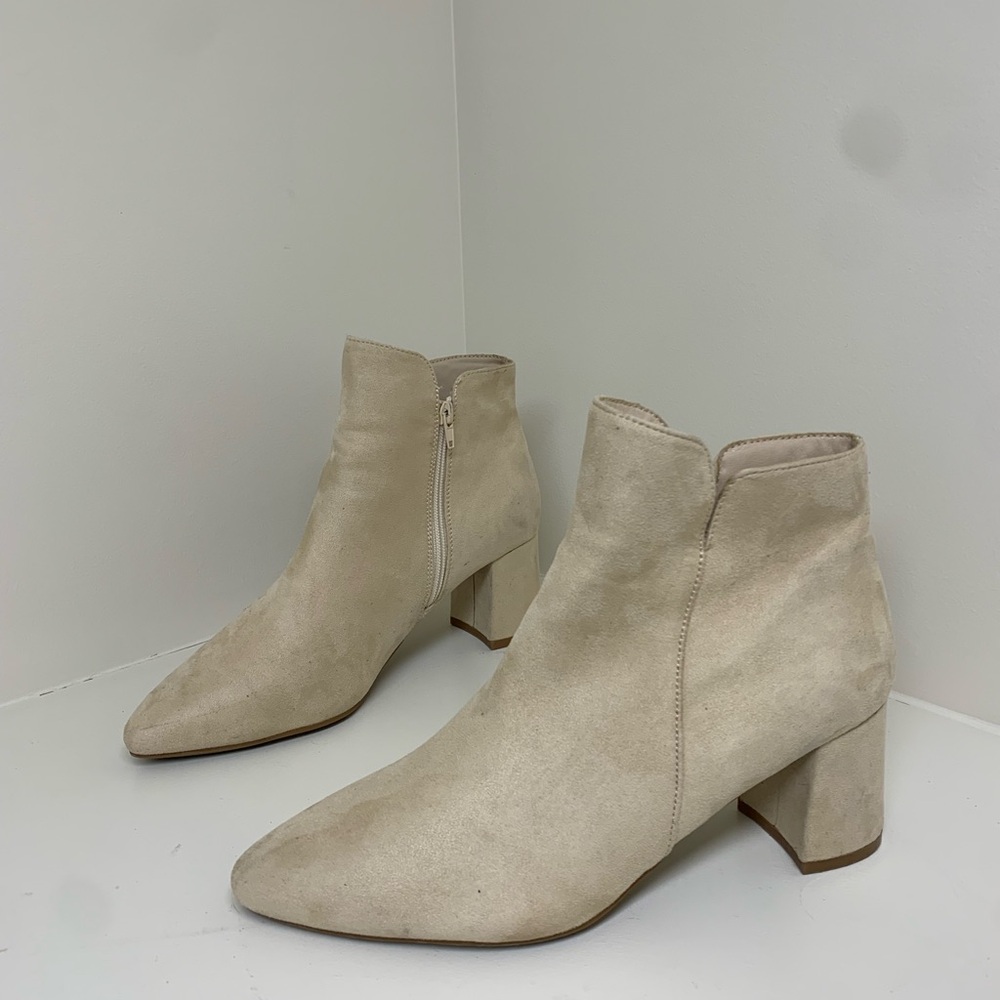 Elegant Cream Ankle Boots